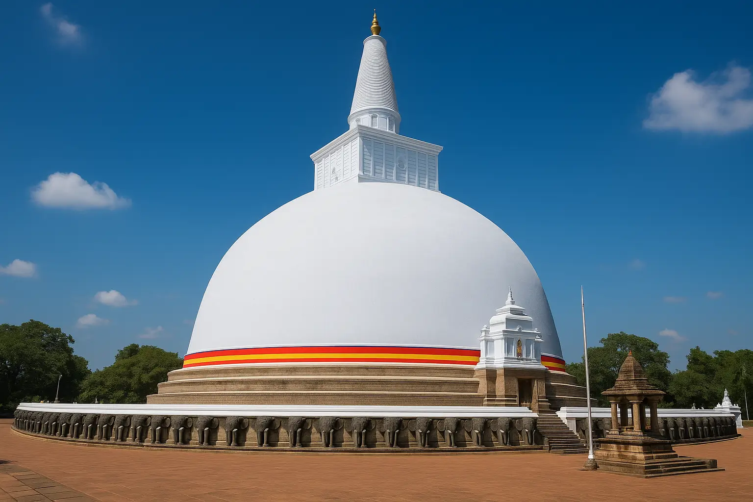 Ruwanwelisaya Stupa in Anuradhapura im Sri Lanka Urlaub